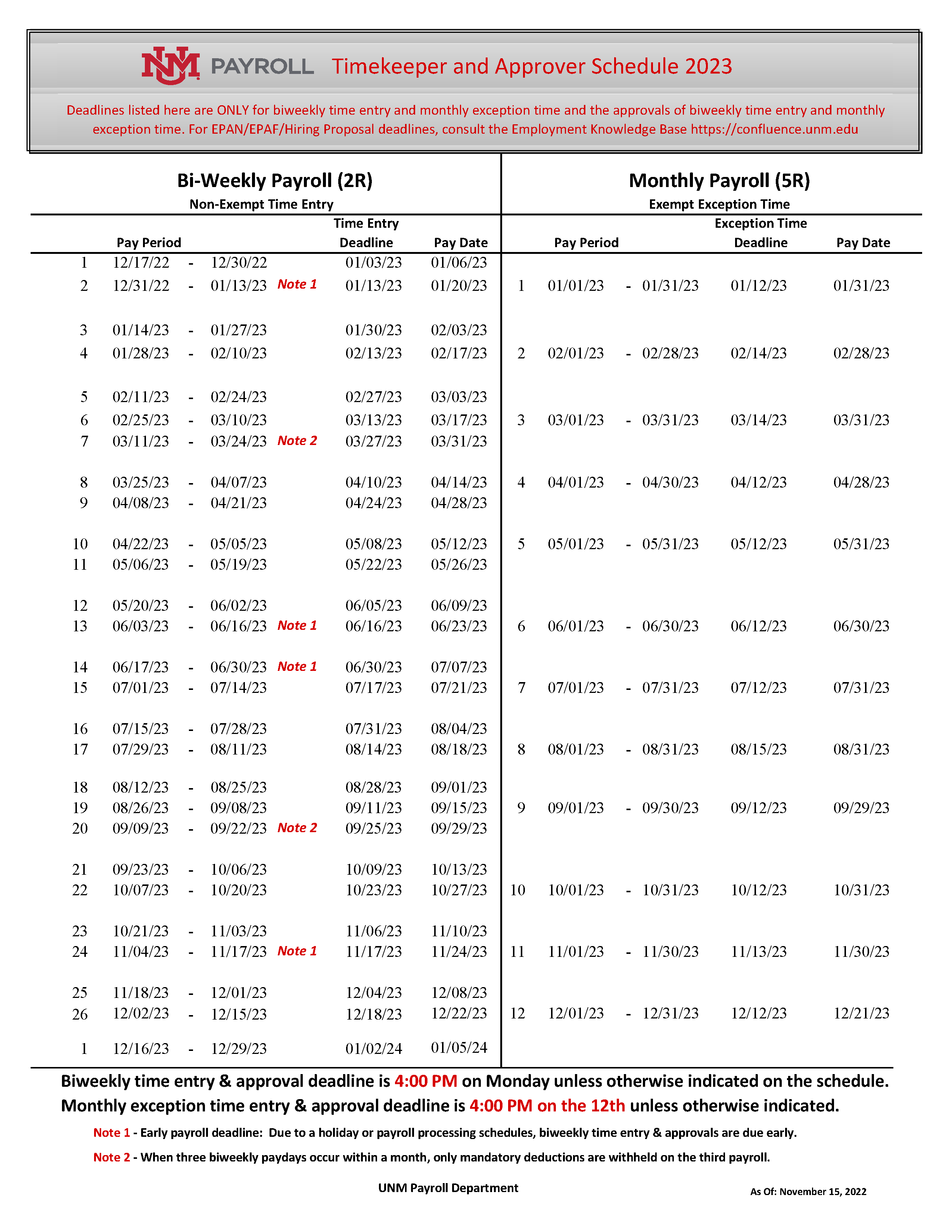 Pay Schedule :: Payroll Office | The University of New Mexico Pay Schedule :: Payroll Office | The University of New Mexico